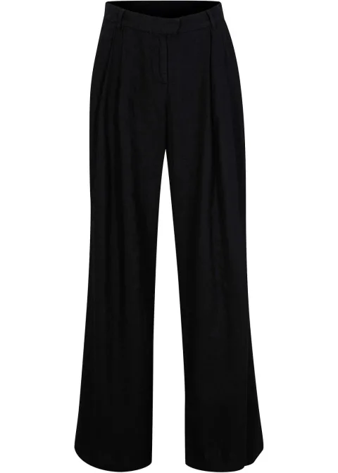 Pantalon palazzo léger en lin et viscose