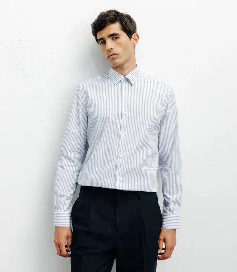 IZAC - Chemise casual à rayures ciel