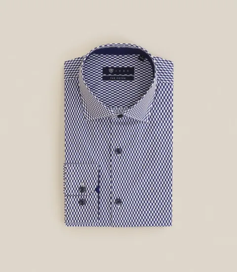 IZAC - Chemise imprimée 100% coton marine
