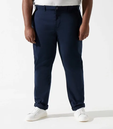 IZAC - Pantalon en coton stretch marine PACHELORBT