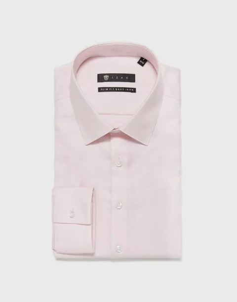 IZAC - Chemise coton dobby rose ''Liberte''