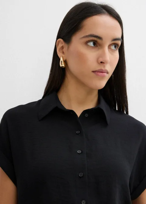 Chemisier oversize en crêpe texturé