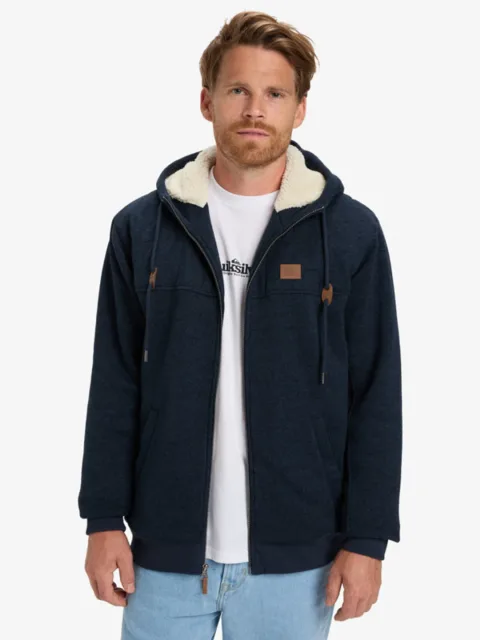 Cypress Keller - Sweat à capuche Sherpa zippé pour Homme Gris