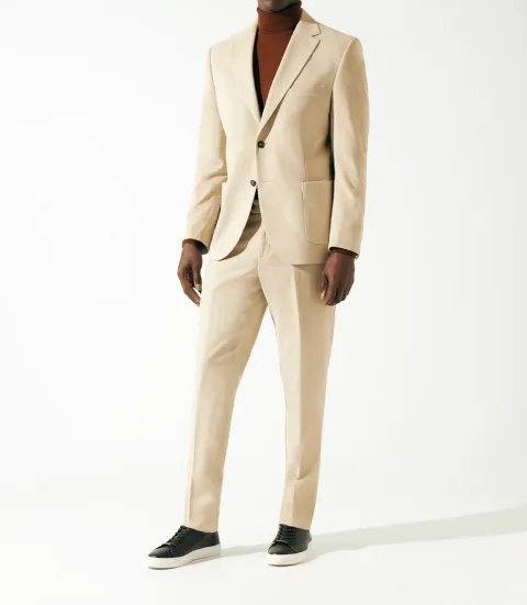 IZAC - Veste ville séparable en velours beige SABLIER