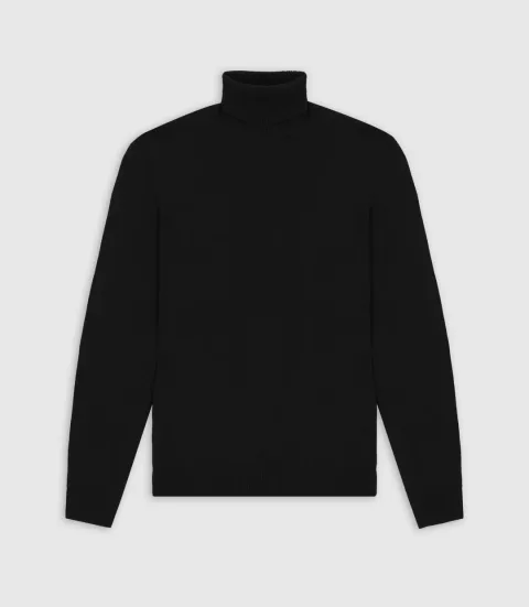 IZAC - Pull col roulé noir