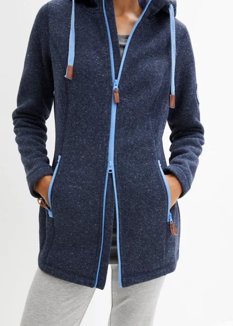 Veste en polaire tricoté à capuche