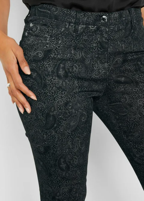 Pantalon en twill à imprimé raffiné