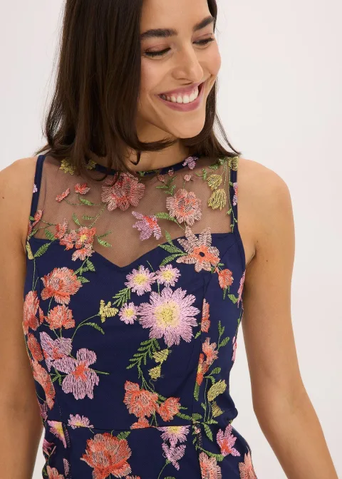 Robe midi avec broderies florales