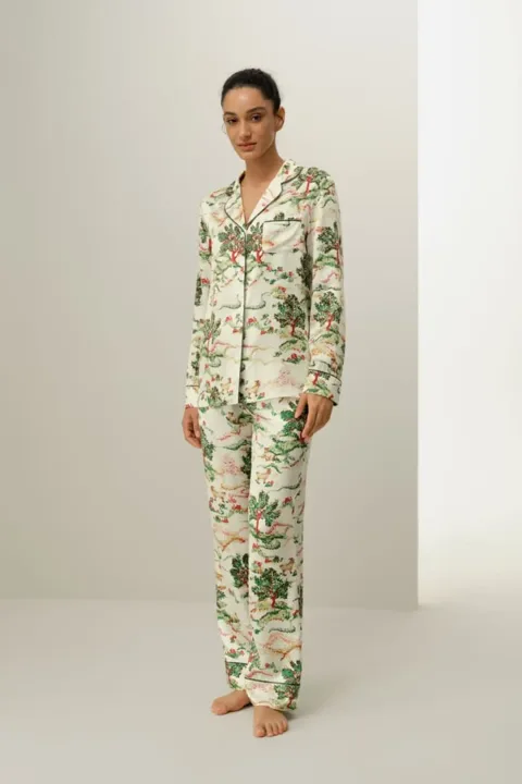 LILYSILK Ensemble Pyjama En Soie Bélier Taille Élastique Soie Charmeuse Bélier S