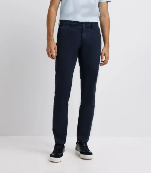 IZAC - Pantalon casual stretch marine