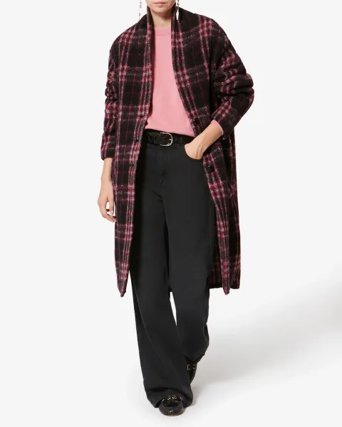 Manteau Gabriel - Femme - Noir-fuchsia - Taille 42 - Marant Étoile