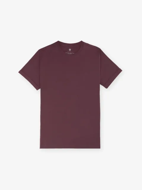 IZAC - T-shirt col rond basique bordeaux