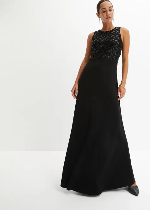 Robe longue brodée de sequins
