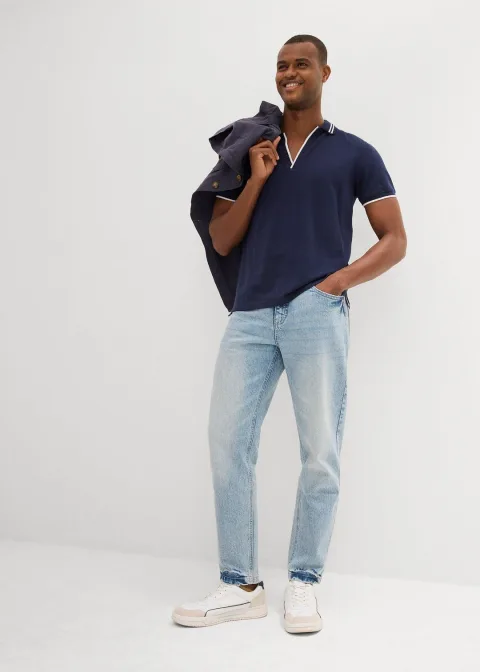 Polo col V en maille piquée