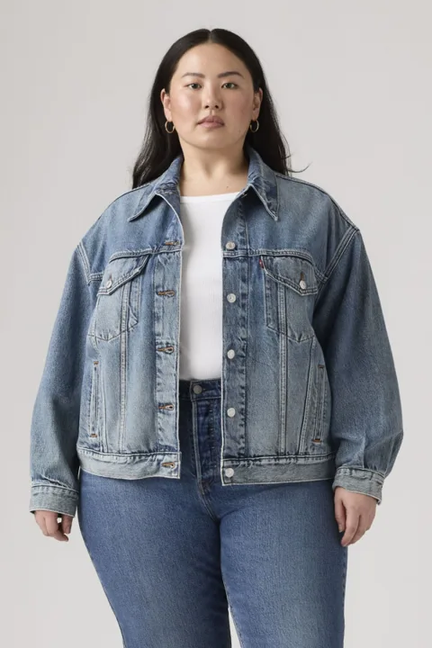 Levi's Veste Trucker '90 (grandes Tailles) - Femme - Bleu / Turning Heads Plus - 4X