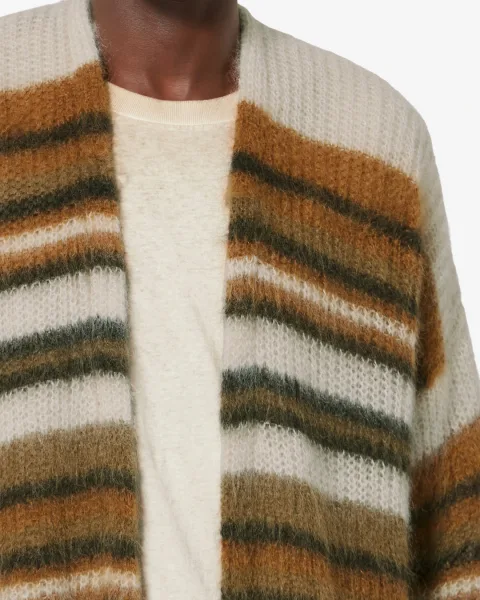 Cardigan Danah - Homme - Ecru/camel - Taille XL