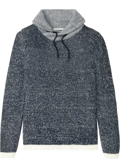 Pull à col châle et détails contrastants