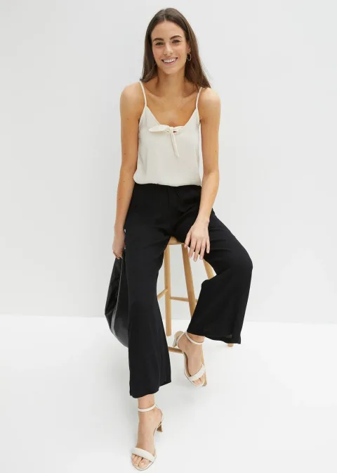 Pantalon en viscose, taille élastiquée