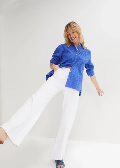 Jean large, extensible, taille haute
