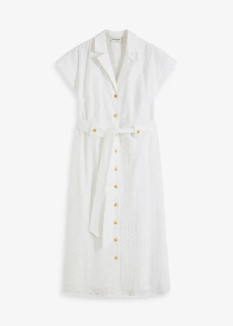 Robe-chemise en broderie anglaise
