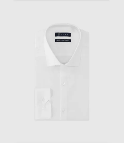 IZAC - Chemise en satin de coton blanche