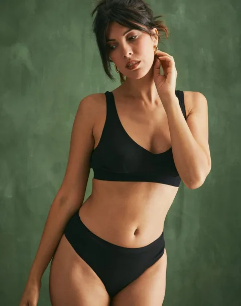 Brassière à pinces élastiquée - Noir - Taille XL - Lemahieu