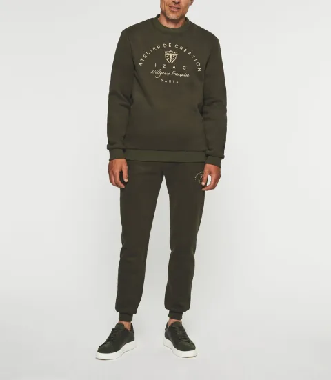 IZAC - Sweat avec logo brodé kaki SWBALI