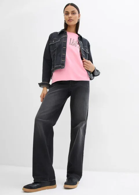 T-shirt doux et oversize en coton extensible