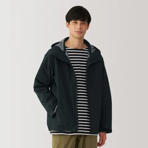 Veste à capuche en polyester déperlante pour homme