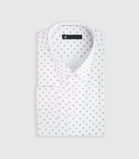 IZAC - Chemise ville blanche et orange ''Difast009''