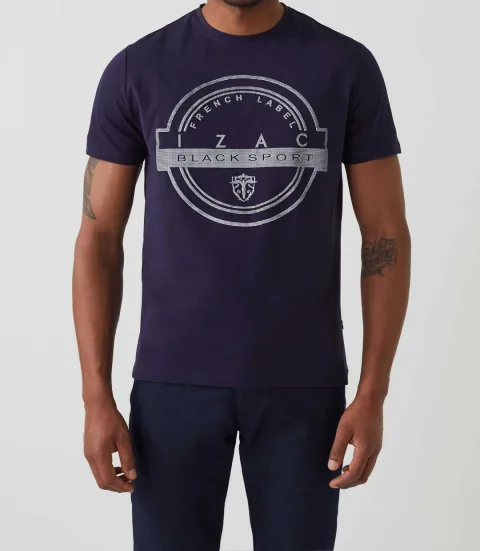 IZAC - T-shirt col rond avec logo marine ''Hamilton''