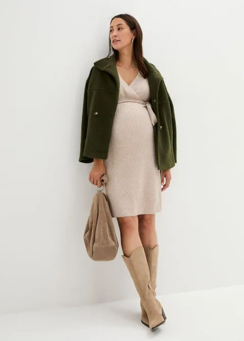 Robe de grossesse/d’allaitement en maille ultra douce à manches 3/4