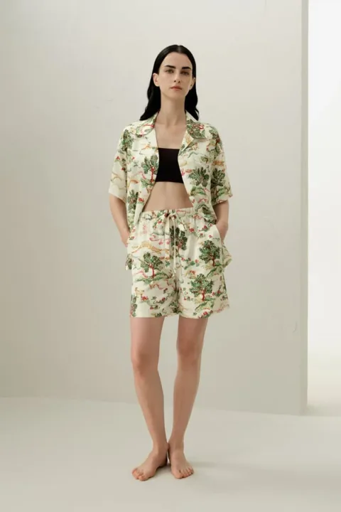 LILYSILK Ensemble Pyjama Manches Courtes Bélier 100% Soie De Mûrier Bélier Xs
