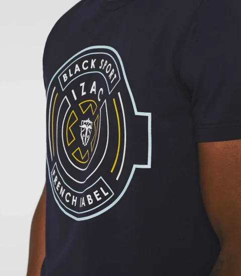 IZAC - T-shirt avec logo col rond marine ''Gaye''