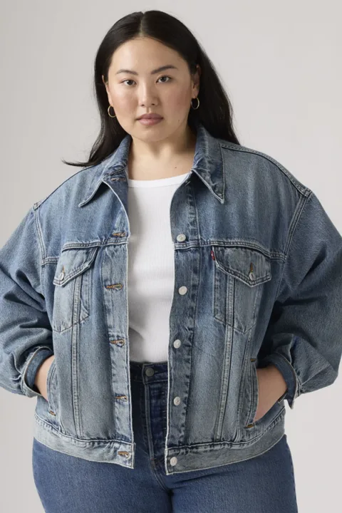 Levi's Veste Trucker '90 (grandes Tailles) - Femme - Bleu / Turning Heads Plus - 4X