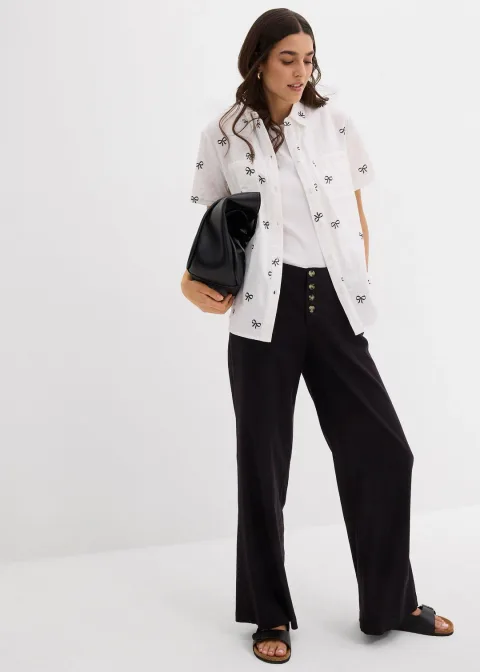 Blouse manches courtes en gaze de coton