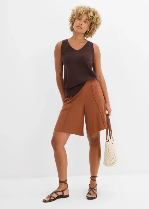 Bermuda en jersey à taille élastiquée