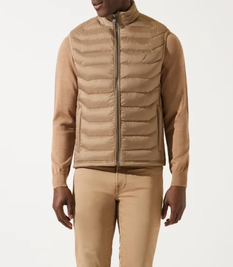 IZAC - Doudoune sans manche à col montant beige MIDORIBT