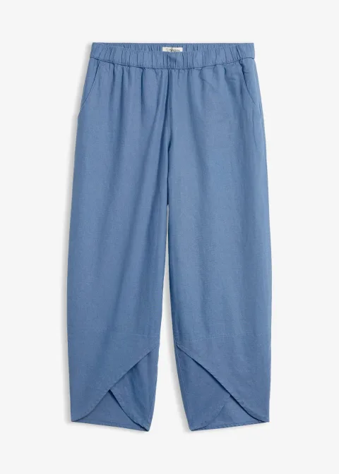 Pantalon 3/4 aérien en lin mélangé