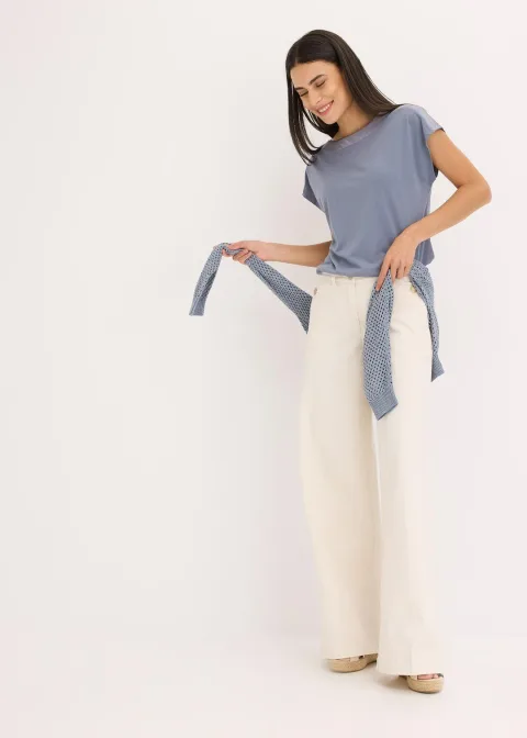 T-shirt avec bordure en satin