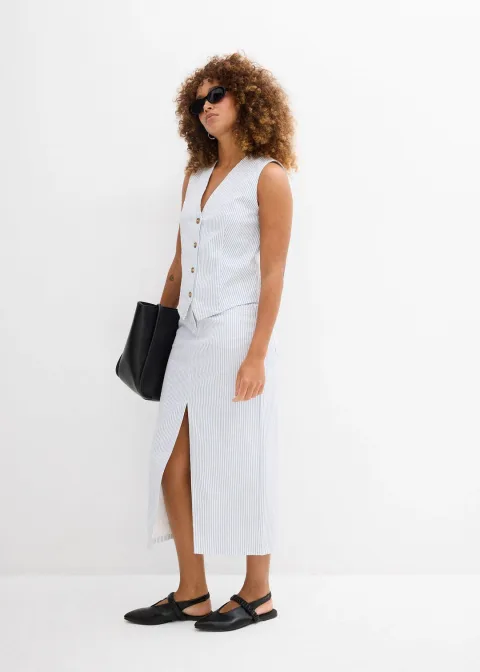 Gilet sans manches rayé en jean