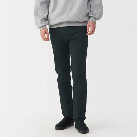 Jean slim en denim extensible pour homme ‐ Noir