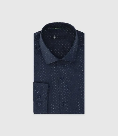 IZAC - Chemise à pois marine