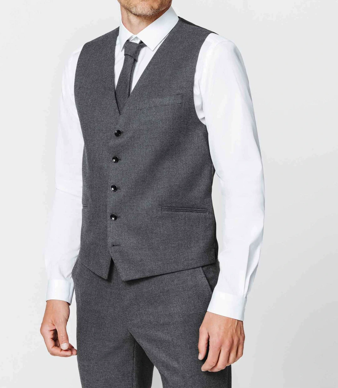 IZAC - Gilet ville gris esprit flanelle