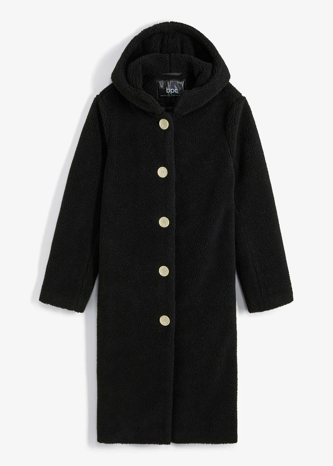 Manteau en sherpa avec capuche et poches