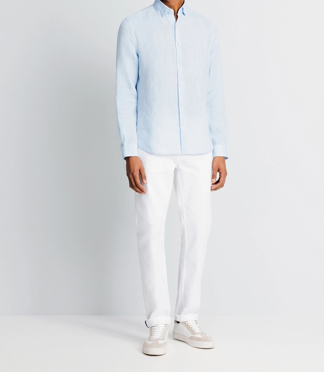 IZAC - Chemise casual en lin ciel