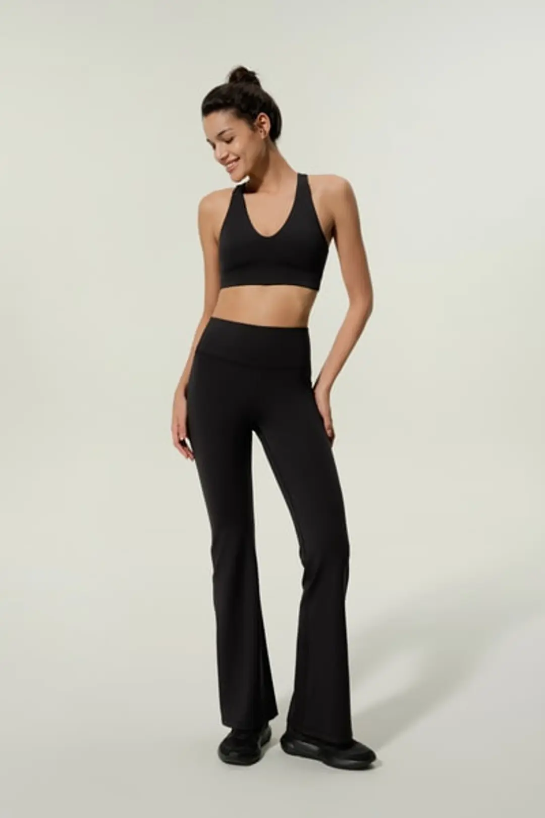 Pantalon de Yoga Évasé Taille Haute | Mélange Soie Premium | Femmes