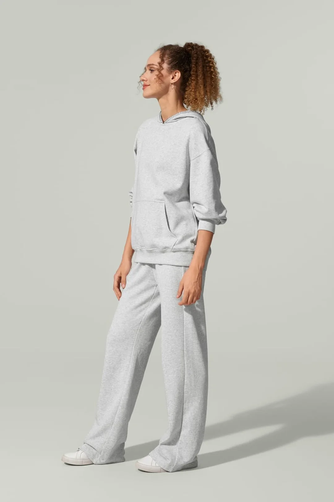 LILYSILK Sweat Seamflow Douceur Gris Chiné XS - SILKERRY Doux Respirant Oversize Capuche Femme