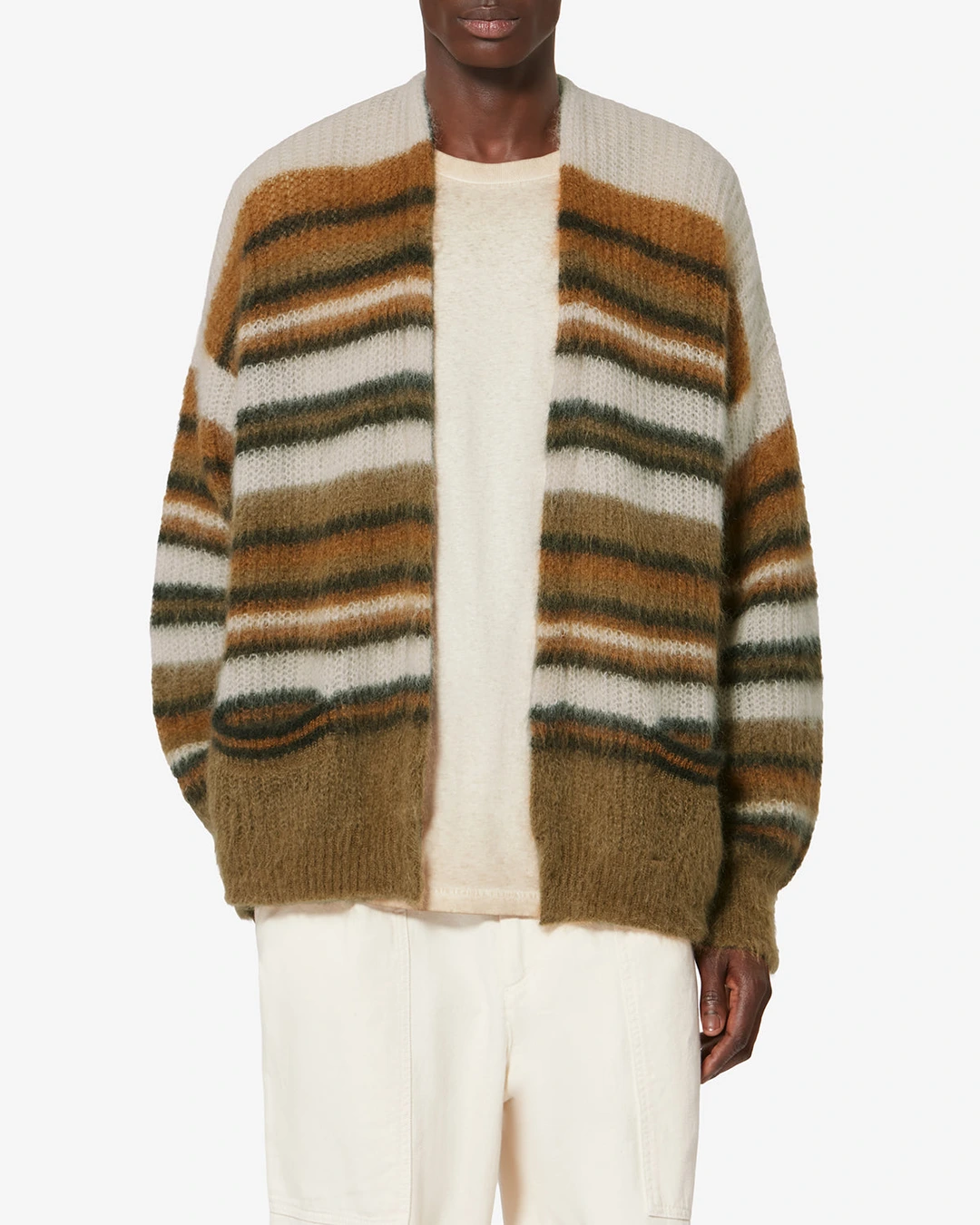 Cardigan Danah - Homme - Ecru/camel - Taille XL - 5