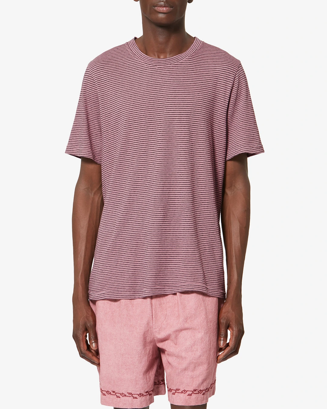 Tee Shirt Leon - Homme - Rose Clair-noir - Taille XL - 5